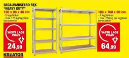 Hubo GEGALVANISEERD REK “HEAVY DUTY” 180 x 90 x 40 cm aanbieding