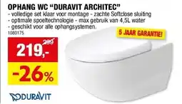 Hubo OPHANG WC “DURAVIT ARCHITEC” aanbieding