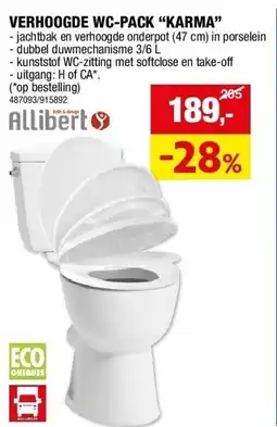 Hubo VERHOOGDE WC-PACK “KARMA” aanbieding