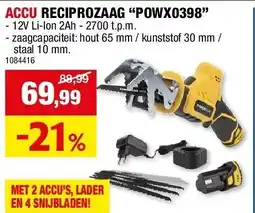 Hubo ACCU RECIPROZAAG “POWX0398” aanbieding