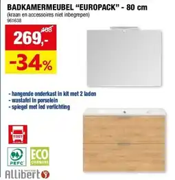 Hubo BADKAMERMEUBEL “EUROPACK” - 80 cm aanbieding