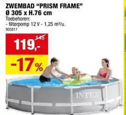 Hubo ZWEMBAD “PRISM FRAME” Ø 305 x H.76 cm aanbieding