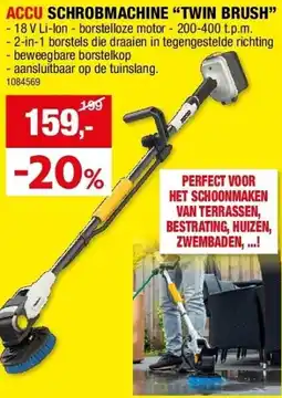 Hubo ACCU SCHROBMACHINE “TWIN BRUSH” aanbieding