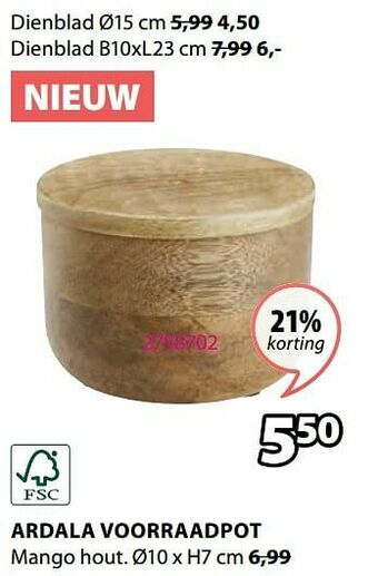Jysk Ardala voorraadpot aanbieding