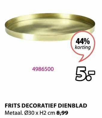 Jysk Frits decoratief dienblad aanbieding