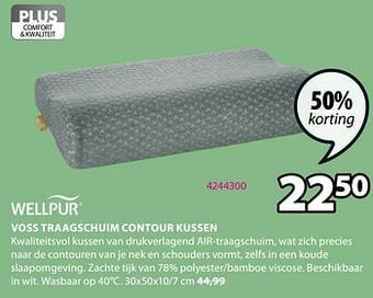 Jysk Voss traagschuim contour kussen aanbieding