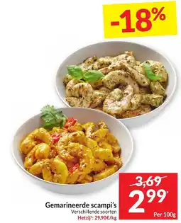 Intermarché Gemarineerde scampi's 100g aanbieding