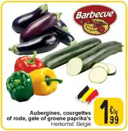 Cora Aubergines, courgettes of rode, gele of groene paprika’s aanbieding