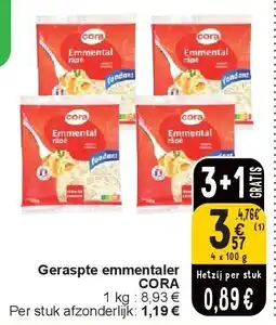 Cora Geraspte emmentaler CORA aanbieding
