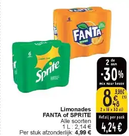 Cora Limonades FANTA of SPRITE aanbieding