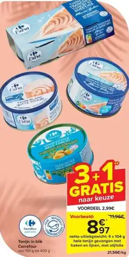 Carrefour Tonijn in blik Carrefour aanbieding