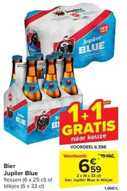 Carrefour Bier Jupiler Blue aanbieding