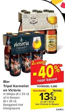 Carrefour Bier Tripel Karmeliet en Victoria aanbieding