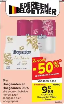 Carrefour Bier Hoegaarden en Hoegaarden 0,0% aanbieding