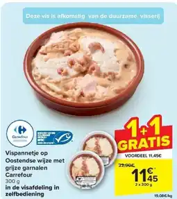 Carrefour Vispannetje op Oostendse wijze met grijze garnalen Carrefour aanbieding