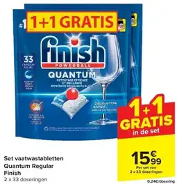 Carrefour Set vaatwastabletten Quantum Regular Finish aanbieding
