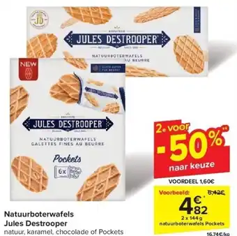 Carrefour Natuurboterwafels Jules Destrooper aanbieding