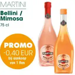 Prik en Tik MARTINI Bellini of Mimosa 75 cl aanbieding