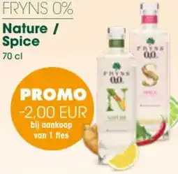 Prik en Tik FRYNS 0% Nature of Spice 70 cl aanbieding