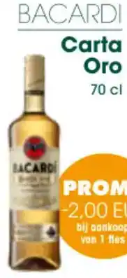 Prik en Tik BACARDI Carta Oro 70 cl aanbieding