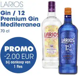 Prik en Tik LARIOS Gin of 12 Premium Gin Mediterranea 70 cl aanbieding