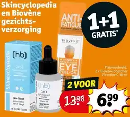 Kruidvat Skincyclopedia en Biovène gezichtsverzorging aanbieding