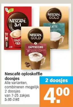 Albert Heijn Nescafé oploskoffie doosjes aanbieding