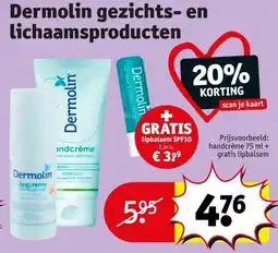 Kruidvat Dermolin gezichts- en lichaamsproducten aanbieding