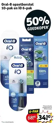 Kruidvat Oral-B opzetborstel 10-pak en iO 6-pak aanbieding