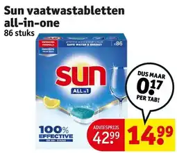 Kruidvat Sun vaatwastabletten all-in-one aanbieding