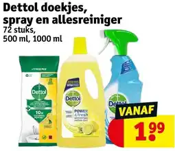 Kruidvat Dettol doekjes, spray en allesreiniger aanbieding