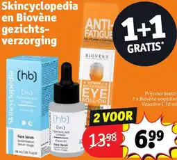 Kruidvat Skincyclopedia en Biovène gezichtsverzorging aanbieding