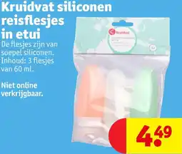 Kruidvat Siliconen reisflesjes in etui aanbieding
