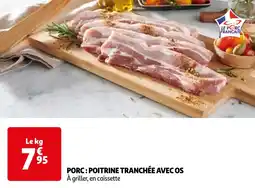 Auchan PORC: POITRINE TRANCHÉE AVEC OS aanbieding