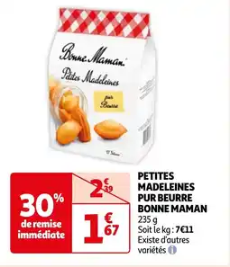 Auchan PETITES MADELEINES PUR BEURRE BONNE MAMAN 235g aanbieding