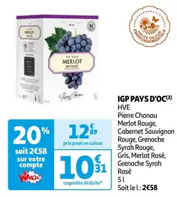 Auchan IGP PAYS D'OC 5L aanbieding