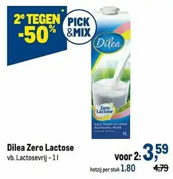 Makro Dilea zero lactose lactosevrij aanbieding