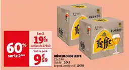 Auchan BIÈRE BLONDE LEFFE 12 x 33 cl aanbieding