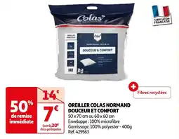Auchan OREILLER COLAS NORMAND DOUCEUR ET CONFORT aanbieding