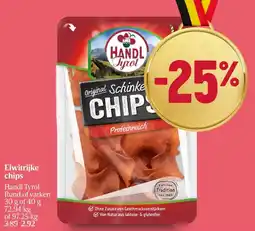 Delhaize Handl Tyrol Rund of varken Eiwitrijke chips aanbieding