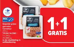 Carrefour Gepelde grijze garnalen 200g aanbieding