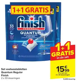 Carrefour Set vaatwastabletten quantum regular finish aanbieding