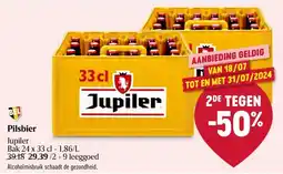 Delhaize jupiler Pilsbier 24 x 33cl aanbieding