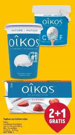 Delhaize Oikos yoghurt op griekse wijze aanbieding