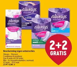 Delhaize Always Discreet Bescherming tegen urineverlies aanbieding