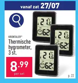 ALDI KRONTALER Thermische hygrometer, 3 st. aanbieding