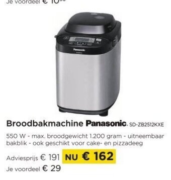 Broodbakmachine Panasonic SD-ZB2512KXE