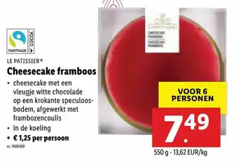 Lidl Le Patissier Cheesecake framboos aanbieding