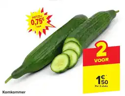 Carrefour Komkommer Per 2 stuks aanbieding