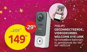 Brico Philips geconnecteerde videodeurbel welcome eye link aanbieding